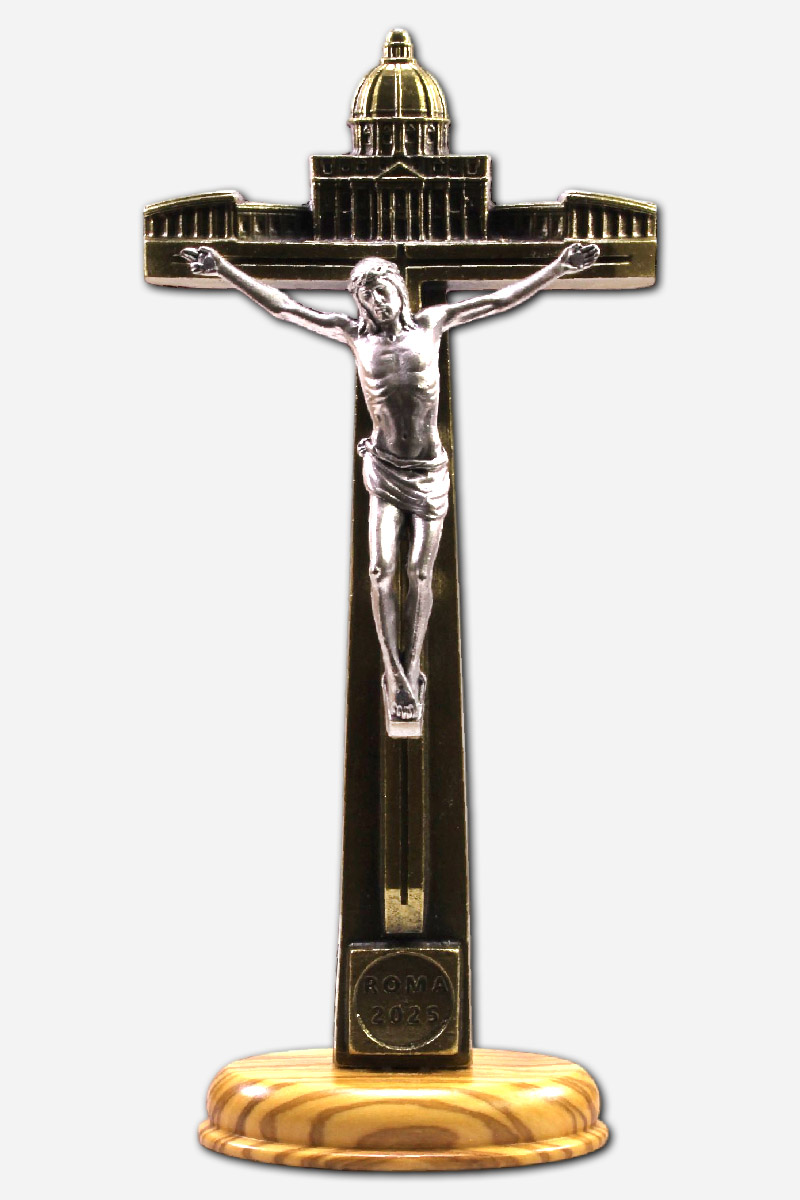 Jubilee Standing Crucifix - 4 x 2 x 8.5 inches - Made in Italy