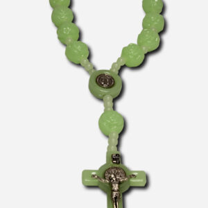 Luminous Car Rosary with Saint Benedict Medal