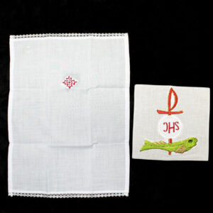 Mass Linen Set with Fish Design- Red