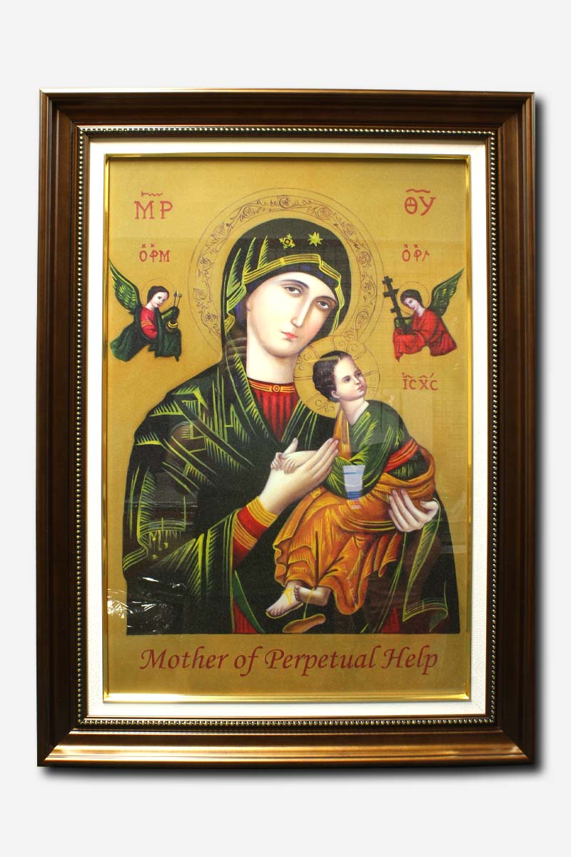 OUR MOTHER OF PERPETUAL HELP FRAME WITH GLASS - CANVASS - 21 X 1 X