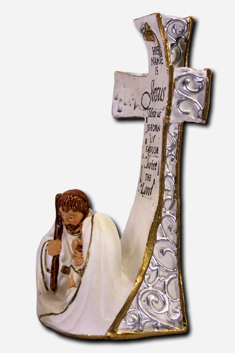 Nativity Cross - Standing - 3 x 3 x 7 Inches - Image 3