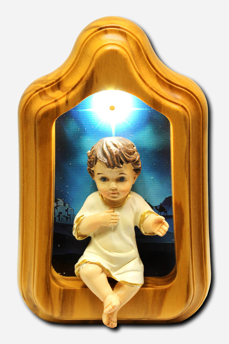 Baby Jesus with Light and Music - Italy - 7 x 5 x 11 cm