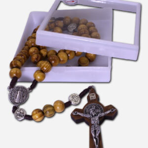 OLIVE WOOD ROSARY - SAINT BENEDICT