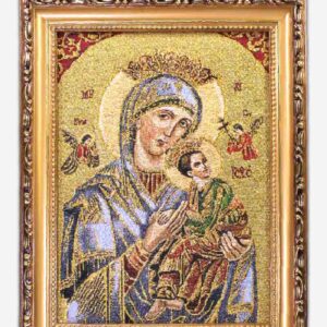 OUR MOTHER OF PERPETUAL HELP FRAMED TAPESTRY - 8 X