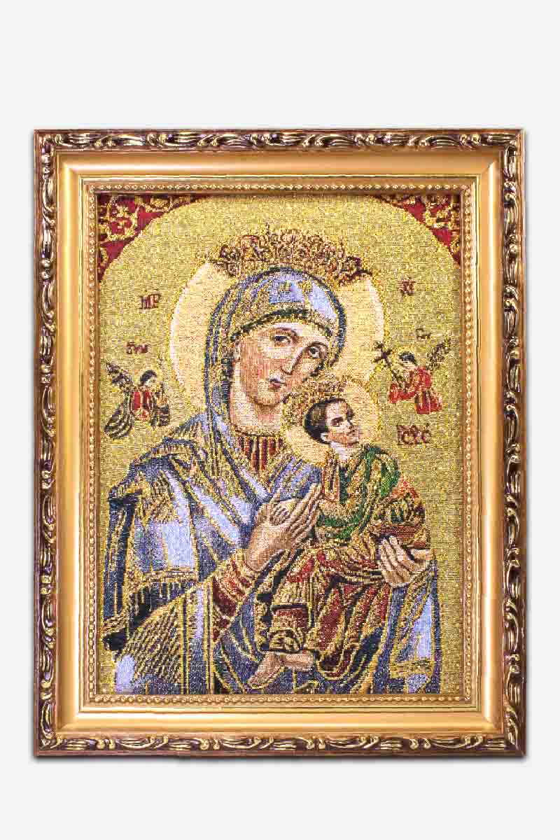 OUR MOTHER OF PERPETUAL HELP FRAMED TAPESTRY - 8 X