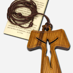 Olive Wood Tau Cross Necklace 4 x Italy