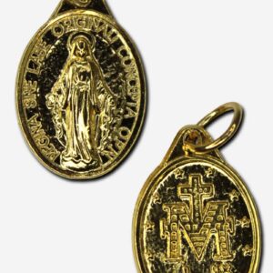 Our Lady of Miraculous Medal Pendant 13 x 20 mm Gold Colored - Italy