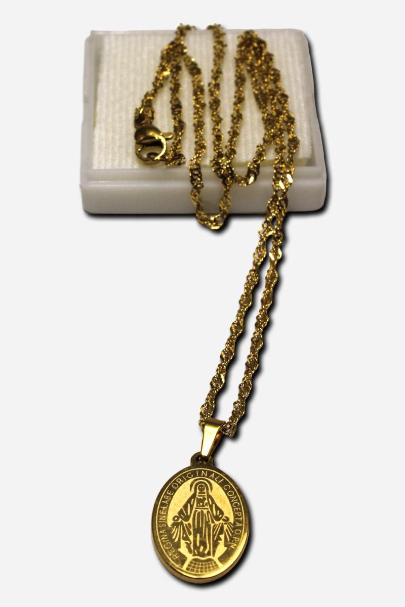 Our Lady of Miraculous Necklace - Gold Colored