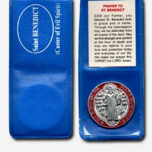 Saint Benedict Pocket Prayer - Aluminum Blue