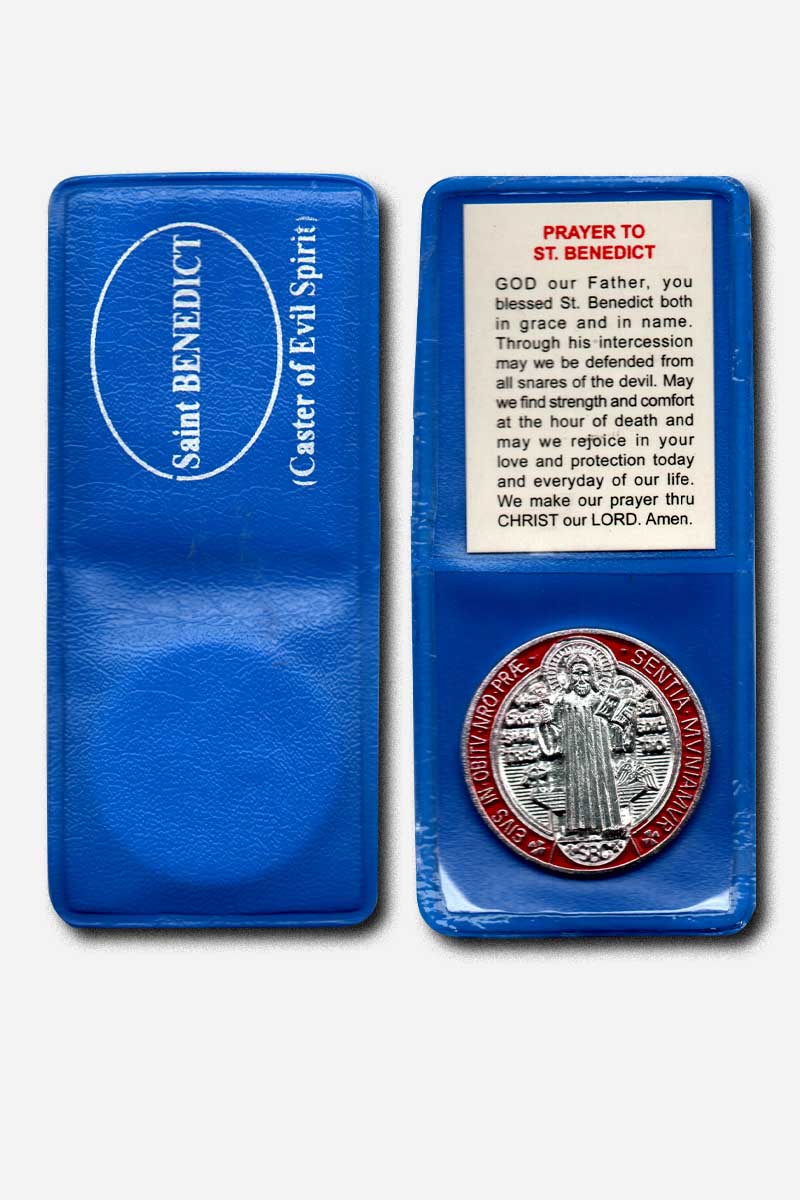 Saint Benedict Pocket Prayer - Aluminum Blue