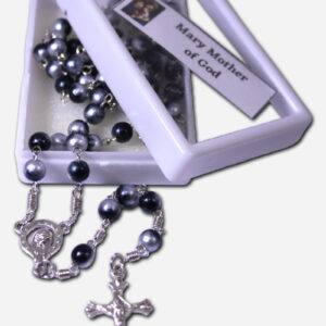 Pearl Finish Rosary Black and Gray