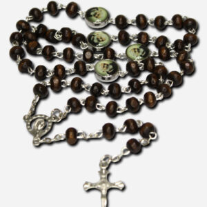 Saint Pio Rosary Dark Brown