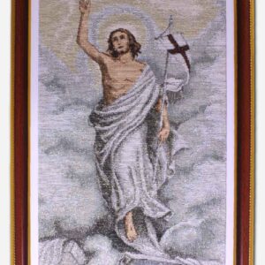 RISEN CHRIST TAPESTRY FRAMED WITH GLASS - 13 X