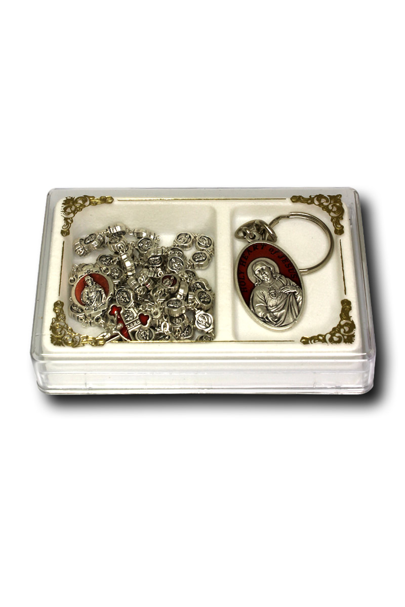 Rosary and Key Chain with Case - Sacred Heart - Image 3