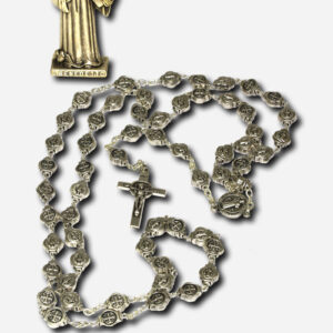 Rosary and Saint Benedict Image with Case - Made in Italy
