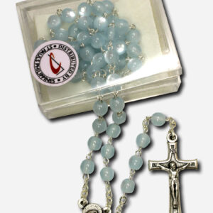 Rosary - Blue Small Round Beads Made in Italy