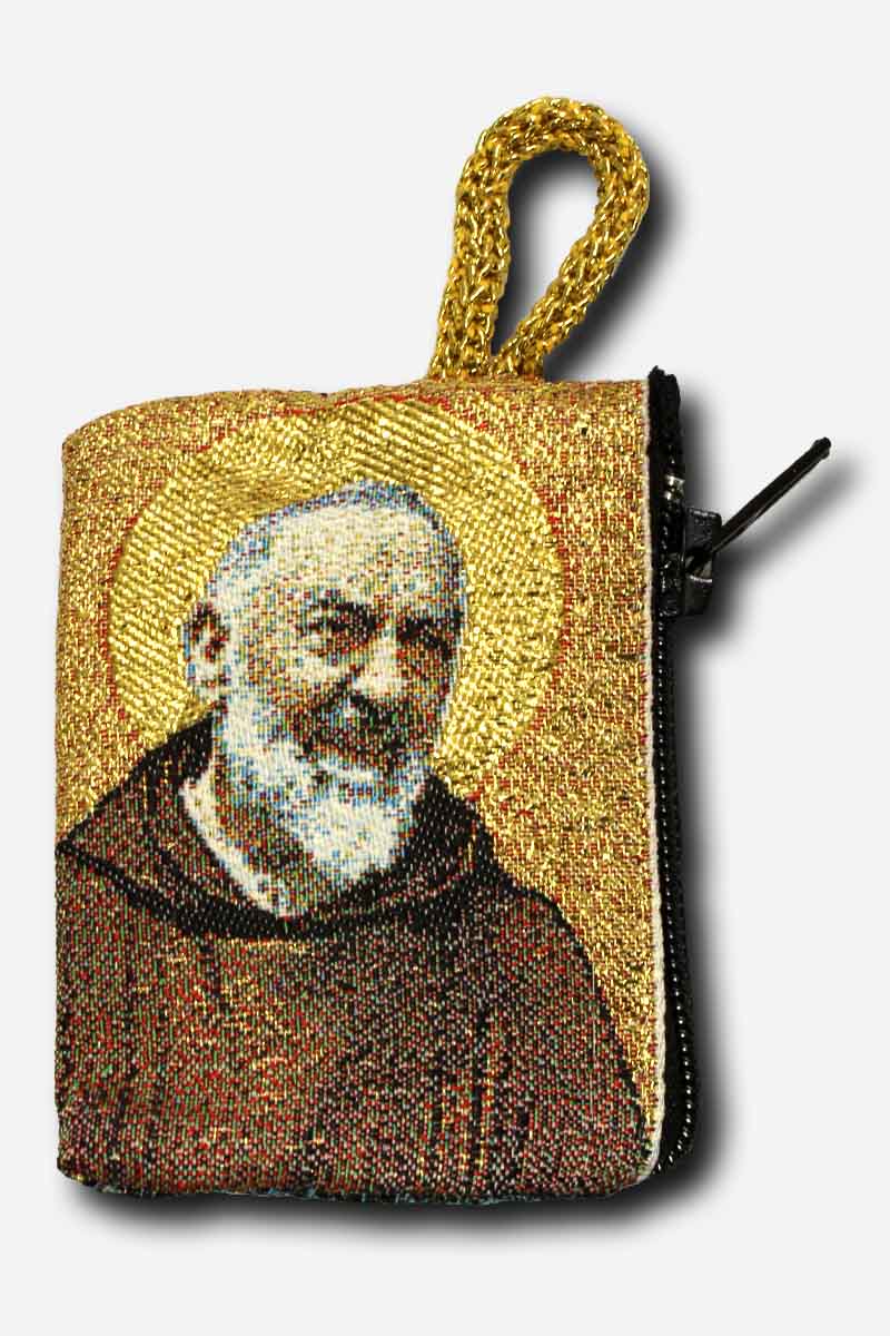 Rosary Pouch Small - Our Mother of Perpetual Help and Saint Pio Made in Italy - Image 3
