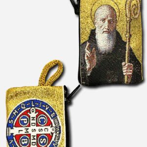 Rosary Pouch Small - Saint Benedict  Made in Italy