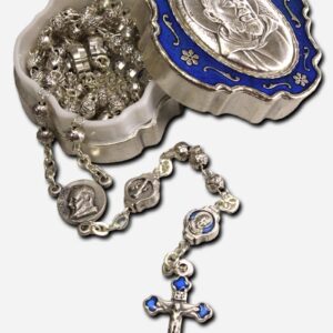Rosary - Saint Padre Pio 4mm Blue Italy