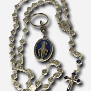 Rosary and Key Chain with Case - Our Lady of Miraculous Medal