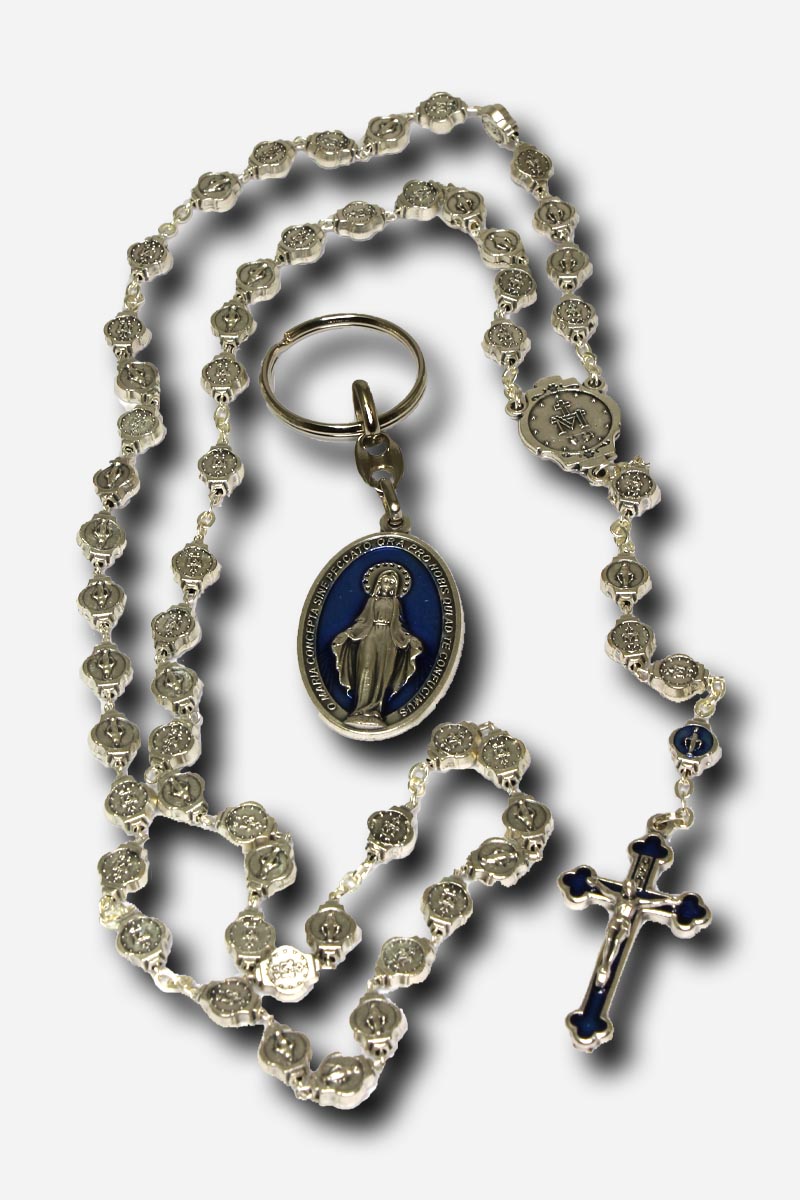 Rosary and Key Chain with Case - Our Lady of Miraculous Medal