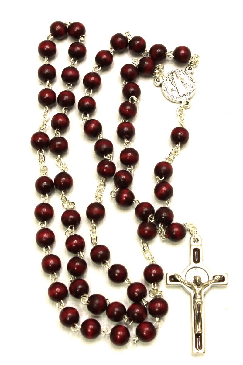Rosary with Saint Benedict Medal - Black Made in Italy - Image 4