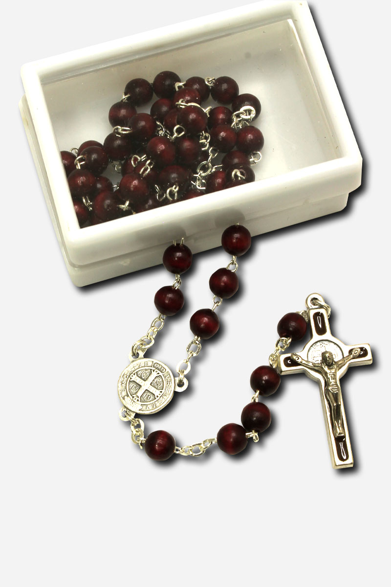 Rosary with Saint Benedict Medal - Black Made in Italy - Image 6