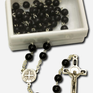 Rosary with Saint Benedict Medal - Black Made in Italy