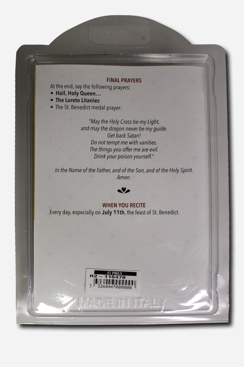 Rosary with Saint Benedict Medal - Black Made in Italy - Image 4