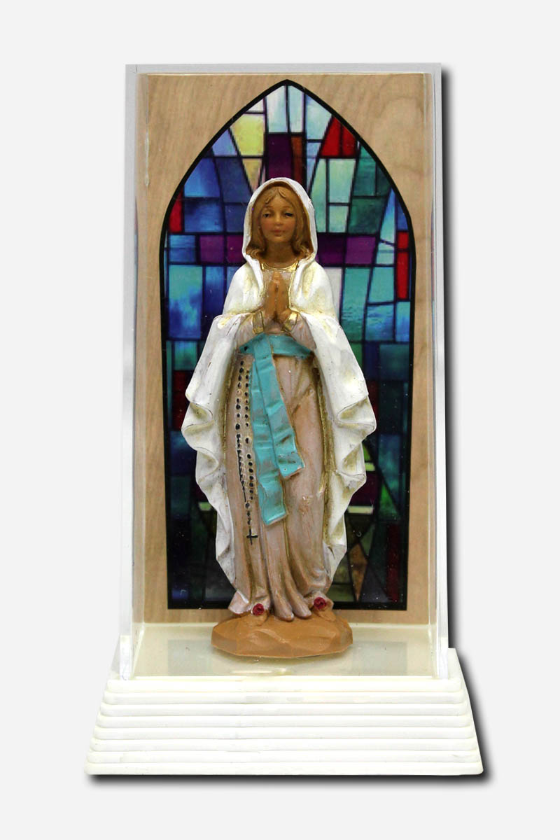 Our Lady of Lourdes with Case Table Decor -