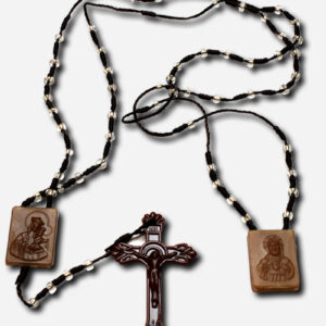 Devotional Scapular and Rosary in One with beads CLEAR