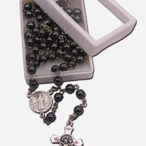 SAINT BENEDICT HEMATITE ROSARY -