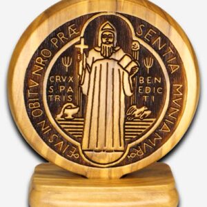 SAINT BENEDICT MEDAL - OLIVE WOOD ITALY