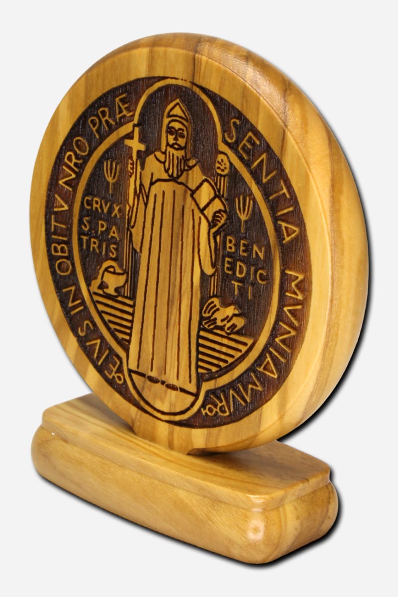 SAINT BENEDICT MEDAL - OLIVE WOOD ITALY - Image 3