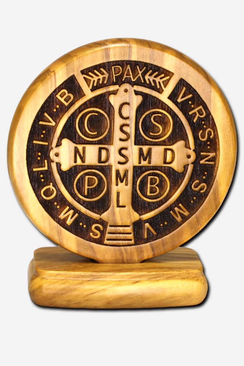 SAINT BENEDICT MEDAL - OLIVE WOOD ITALY - Image 4