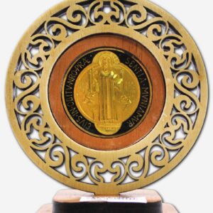 SAINT BENEDICT MEDALS WITH WOODEN FRAME - 5 INCHEC BLACK