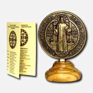 Saint Benedict Medal with Stand - ROUND SMALL 2 INCHES