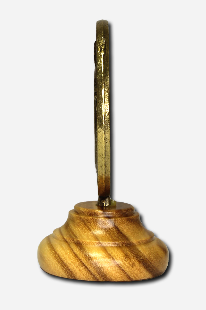 Saint Benedict Medal with Stand - ROUND SMALL 2 INCHES - Image 3