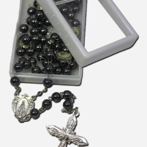 SAINT PADRE PIO HEMATITE ROSARY -