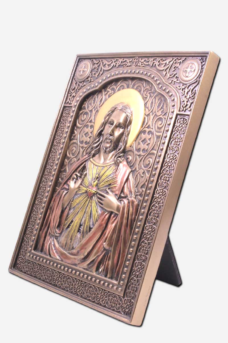 Sacred Heart of Jesus Metal Finish - 6 x 7. - Image 3