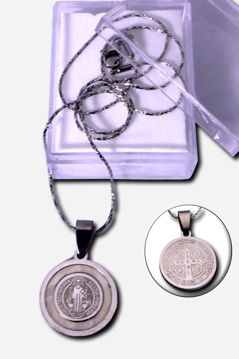 Saint Benedict Medal Necklace Stainless Steel