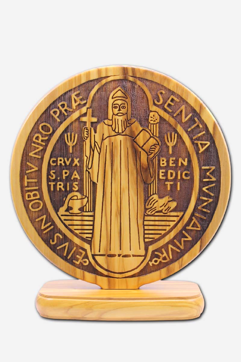 SAINT BENEDICT MEDAL 6 x - OLIVE WOOD ITALY