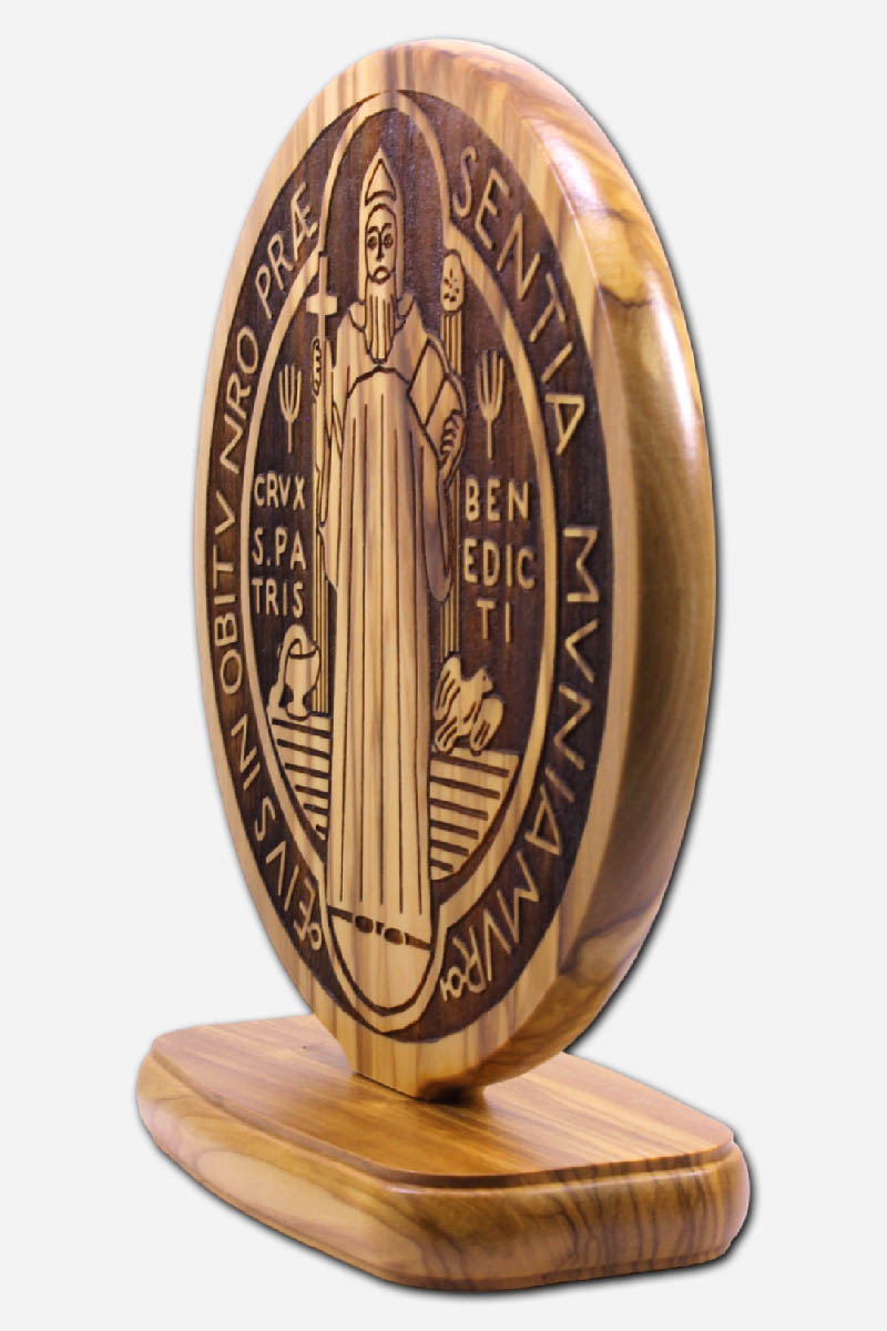 SAINT BENEDICT MEDAL 6 x - OLIVE WOOD ITALY - Image 3
