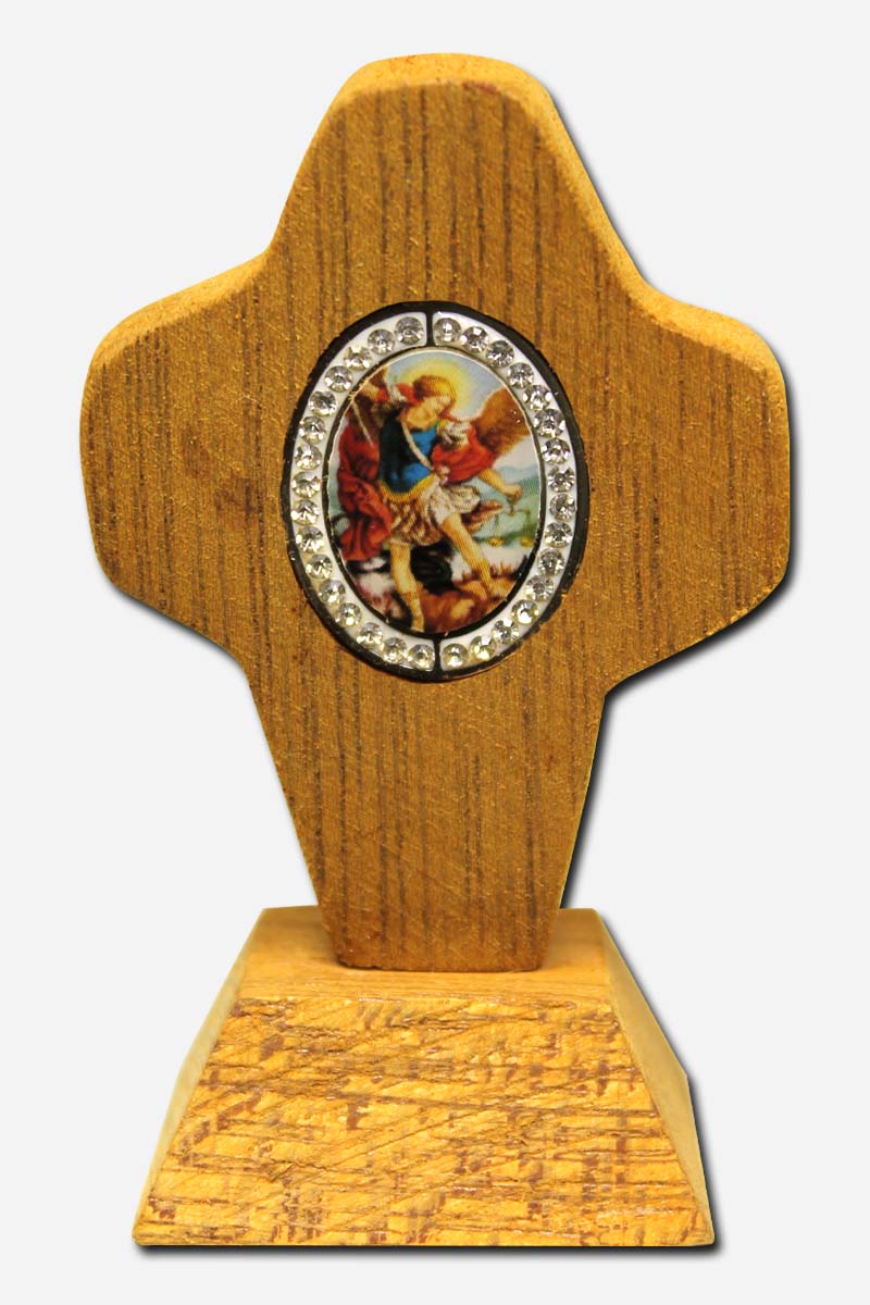 TABLE DECOR CROSS - SAINT MICHAEL 4 X 3 X