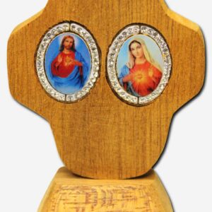 TABLE DECOR CROSS - TWIN HEARTS 4 X 3 X