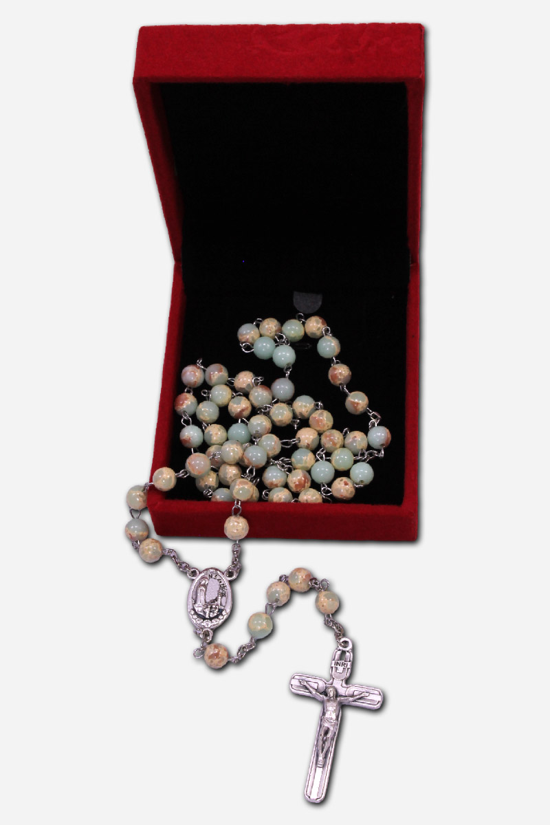 TURQUOISE ROSARY - CERAMIC BEADS