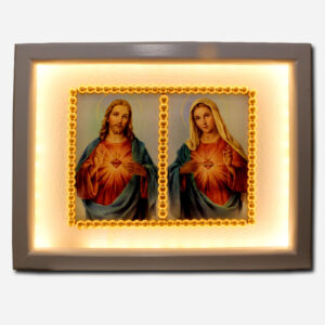 Two Hearts Frame with Light