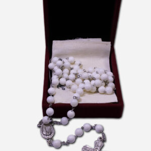 WHITE ROSARY - CERAMIC BEADS