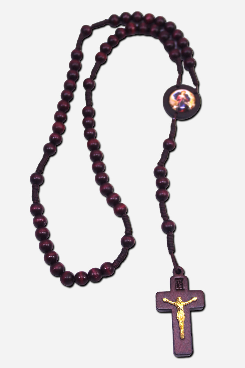 WOODEN ROSARY WITH MOTHER MARY UNTIER OF KNOTS - Image 2
