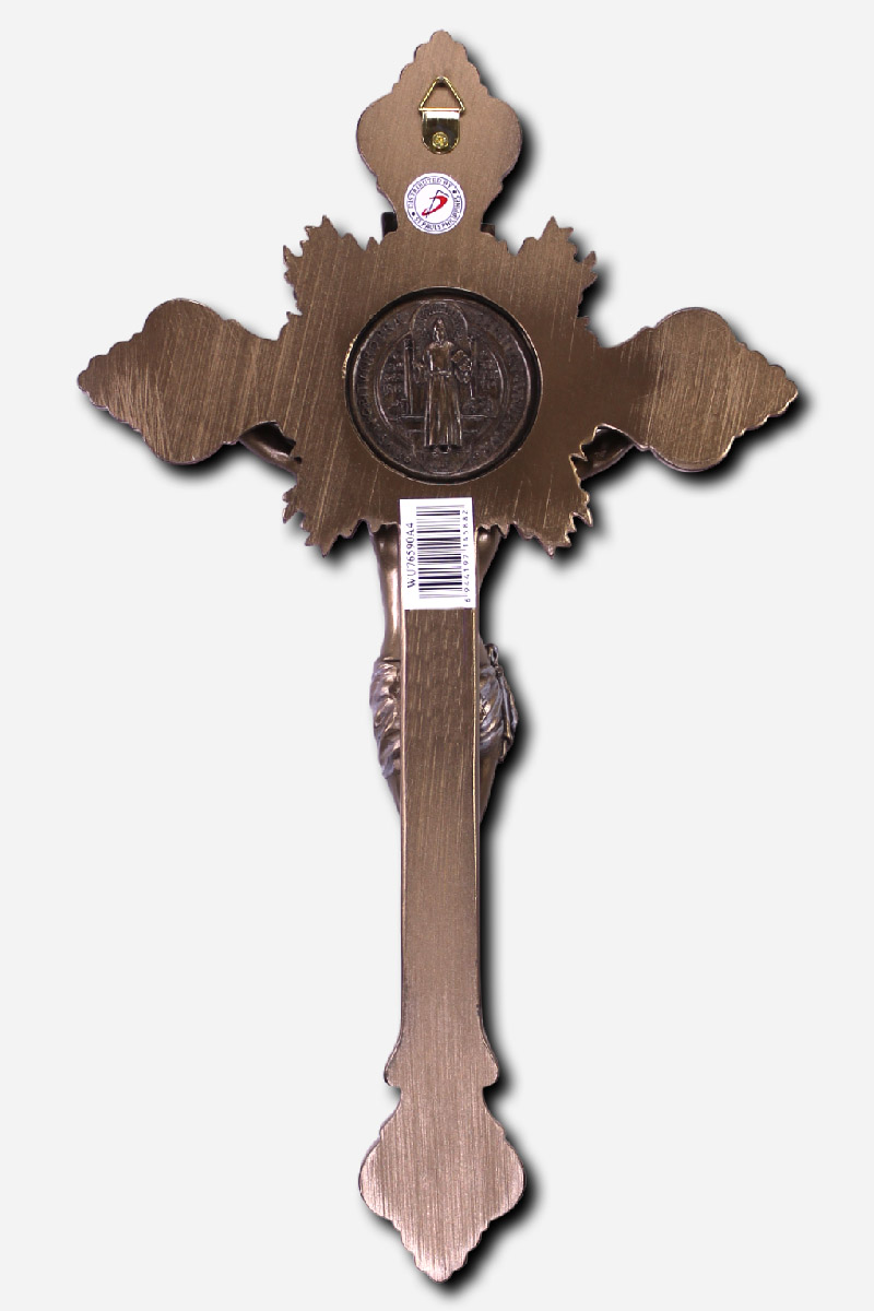 Wall Mounted Crucifix Bronze Finish - 8 x 2 x 14 Inches - Image 5
